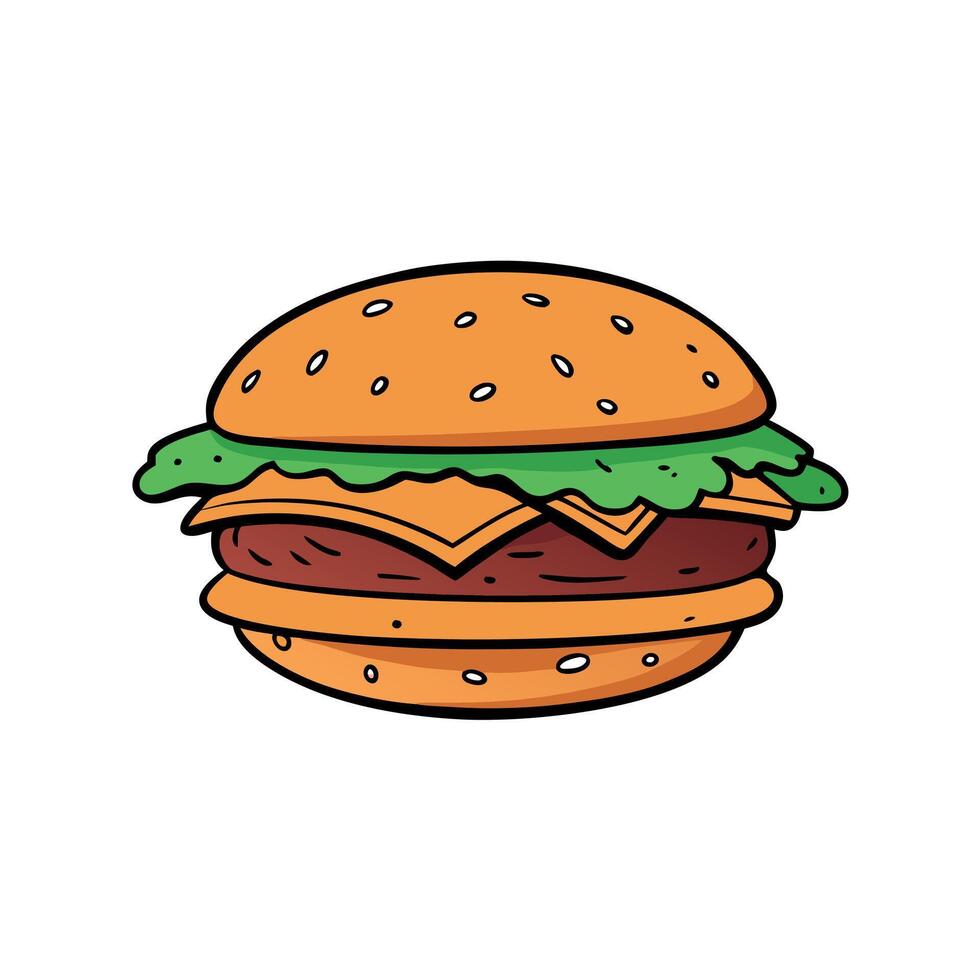 Large flying burger filled with beef and cheese on a black background photo. in the style of playful vector