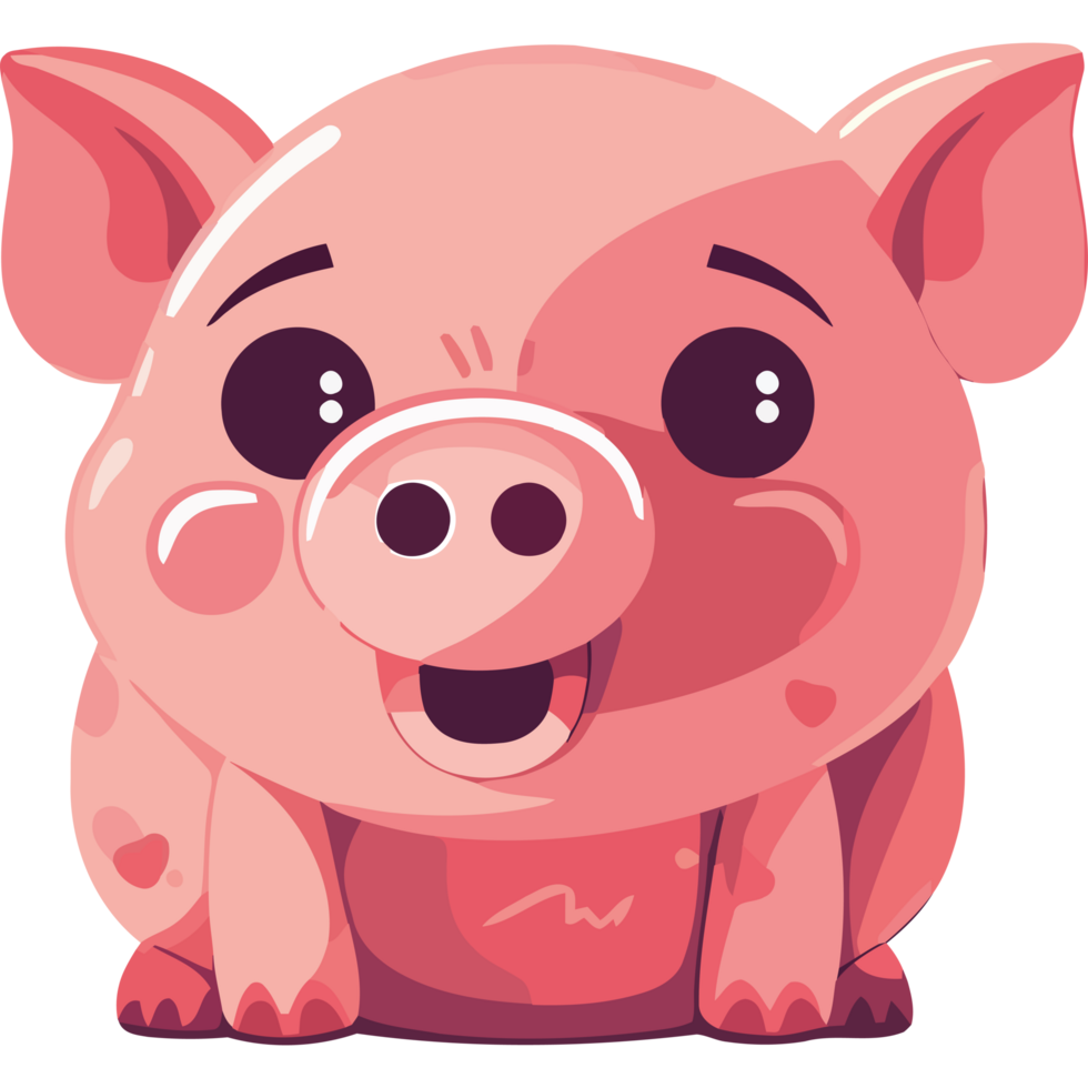 A cartoon pig with a big smile png