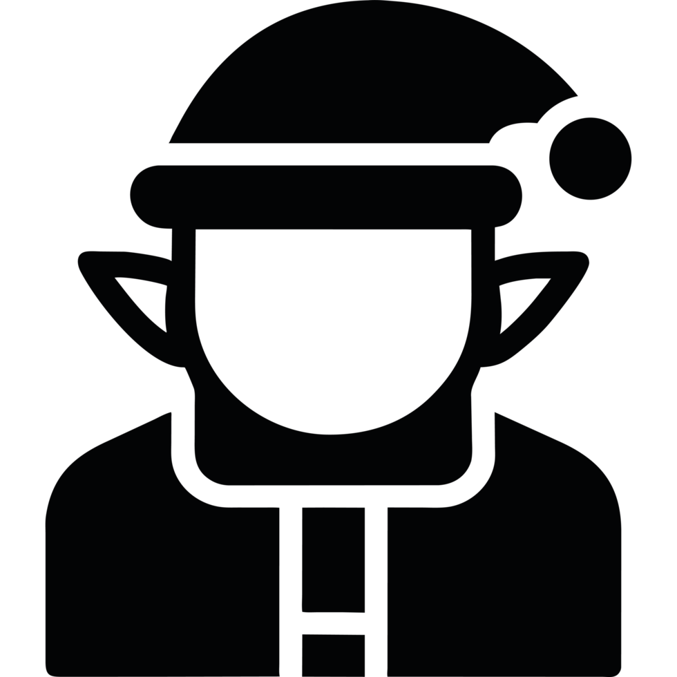 A black silhouette of a man wearing a hat png