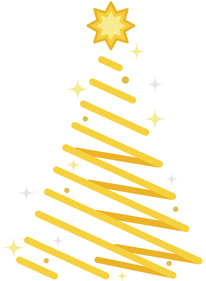 A christmas tree with gold stars on it png