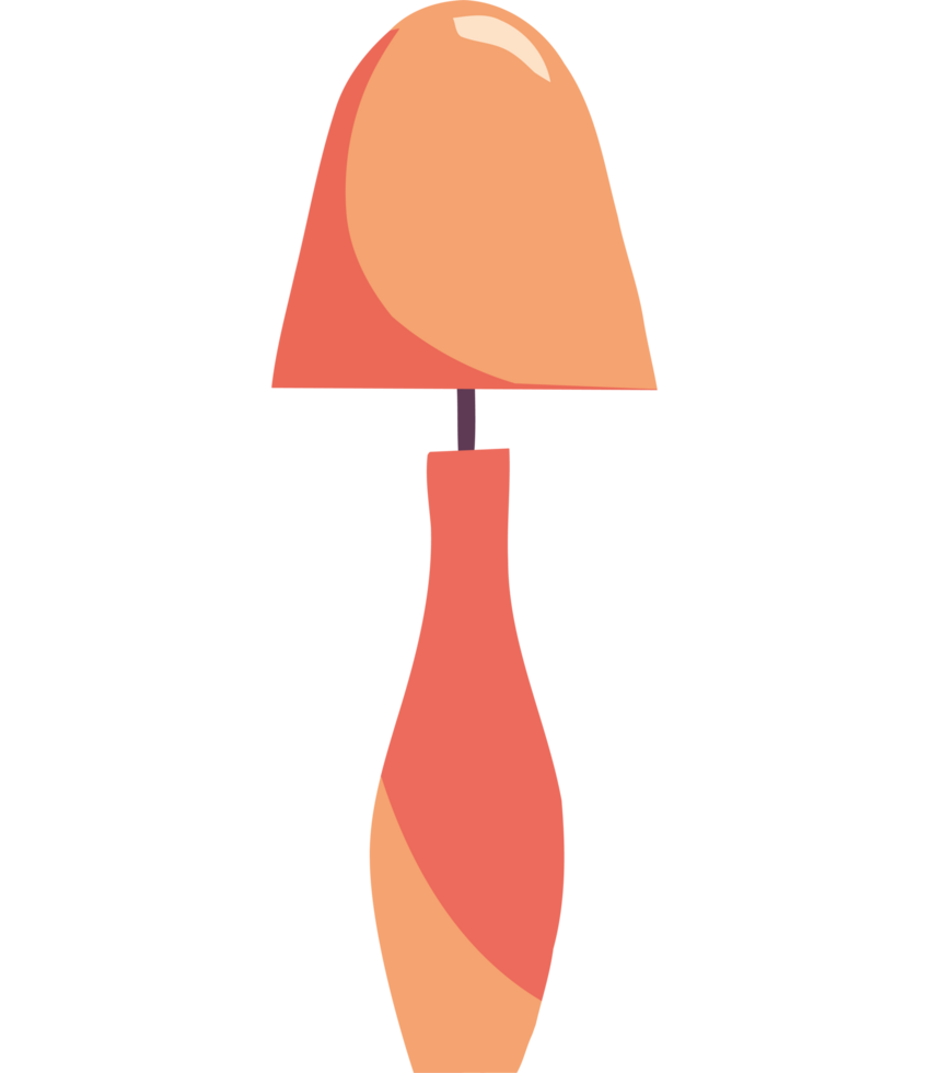 A lamp with a large orange base png