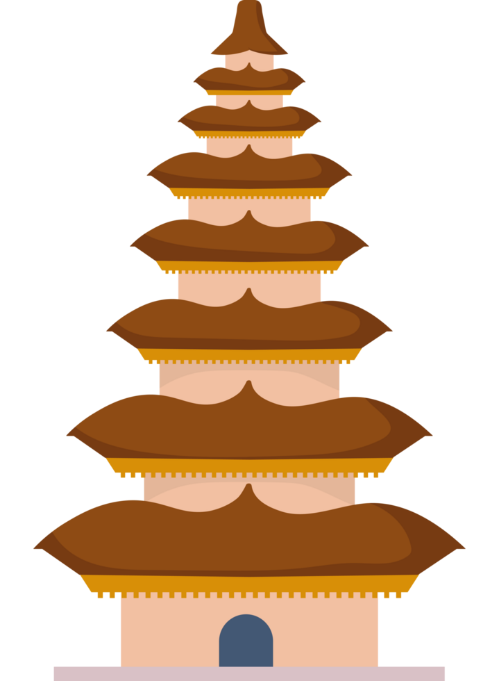 A pagoda with a roof and a tower png