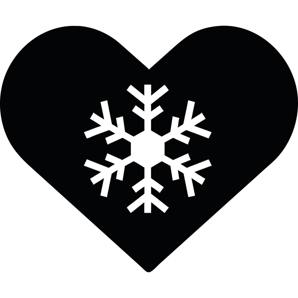 Snowflake heart icon png