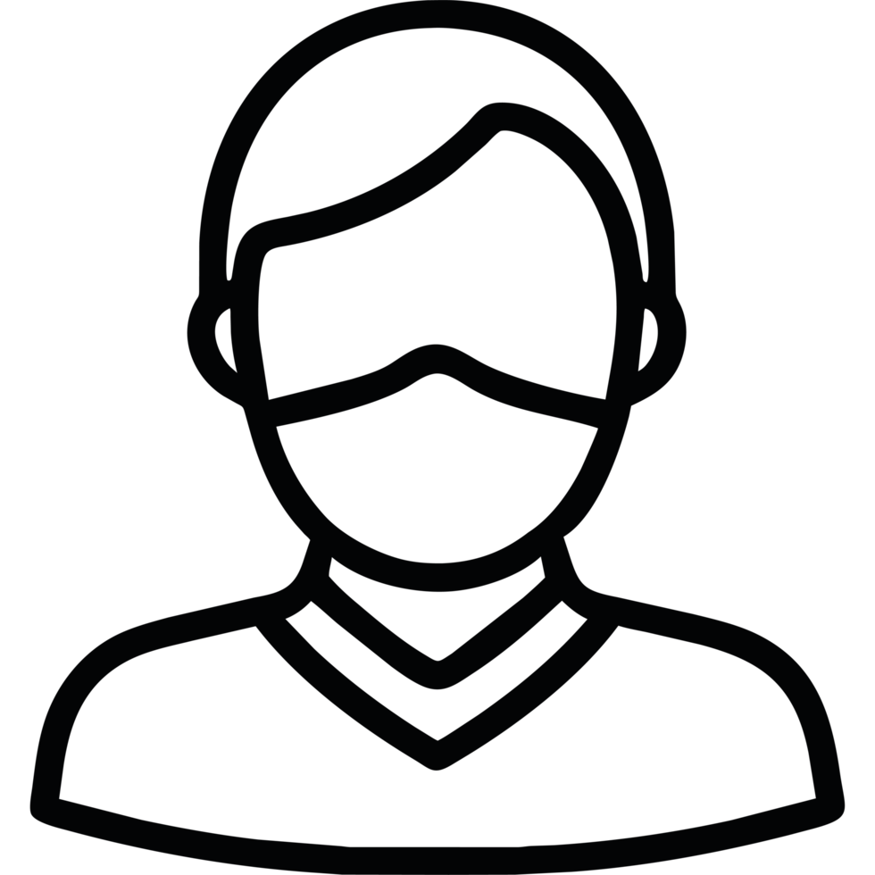 A person with a mask on their face png