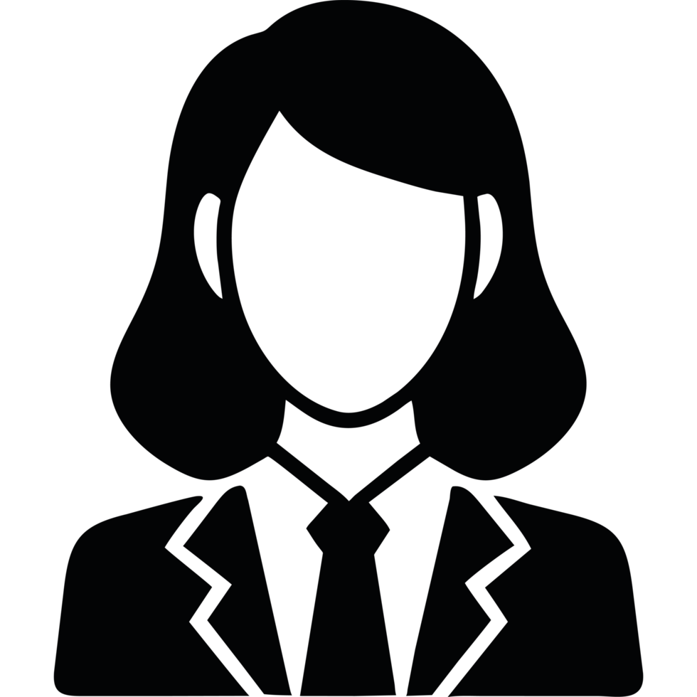 A woman in a suit and tie avatar png