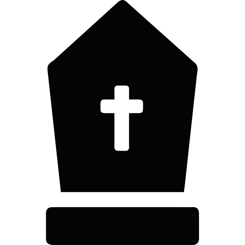 A black coffin with a cross on top png