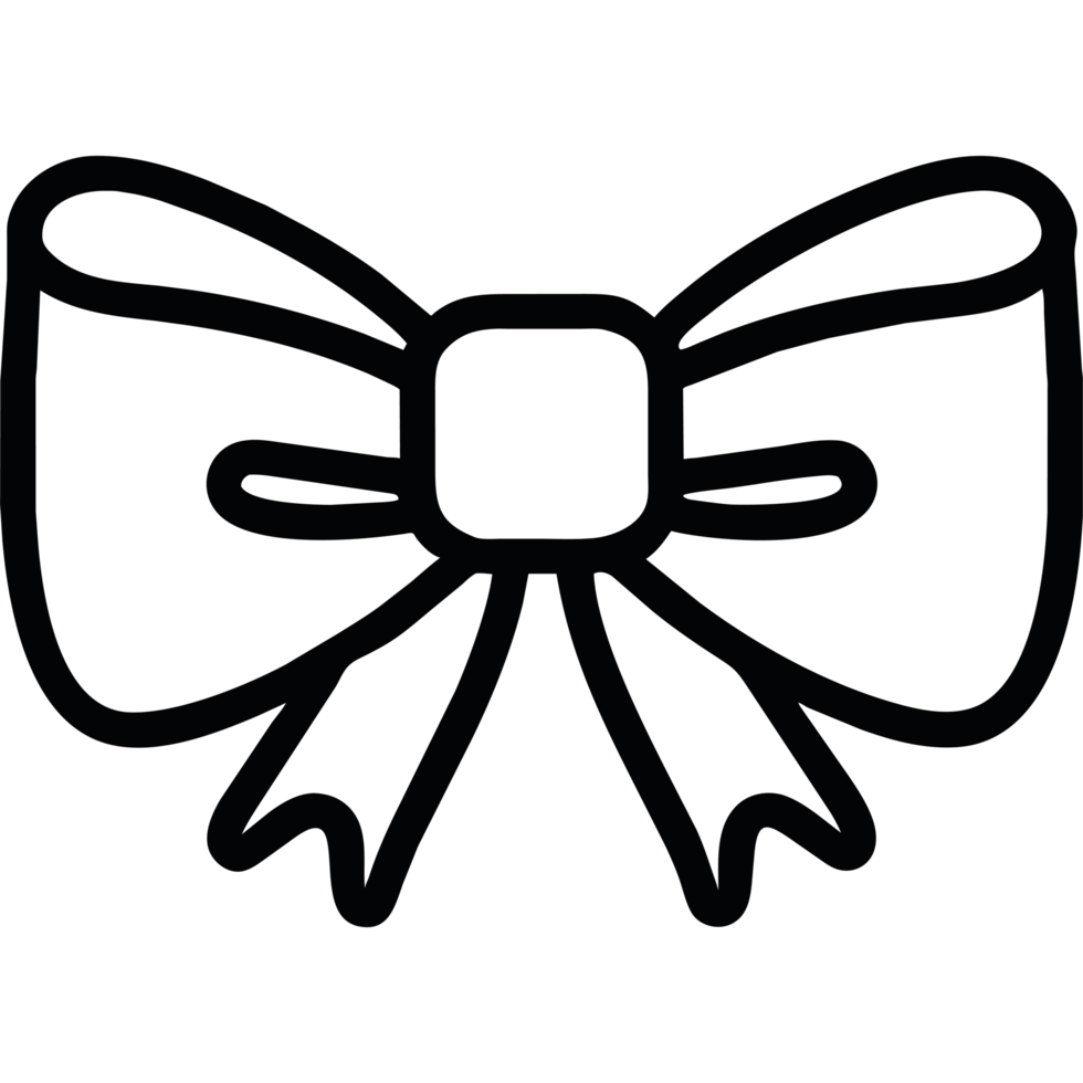 A black and white drawing of a bow png
