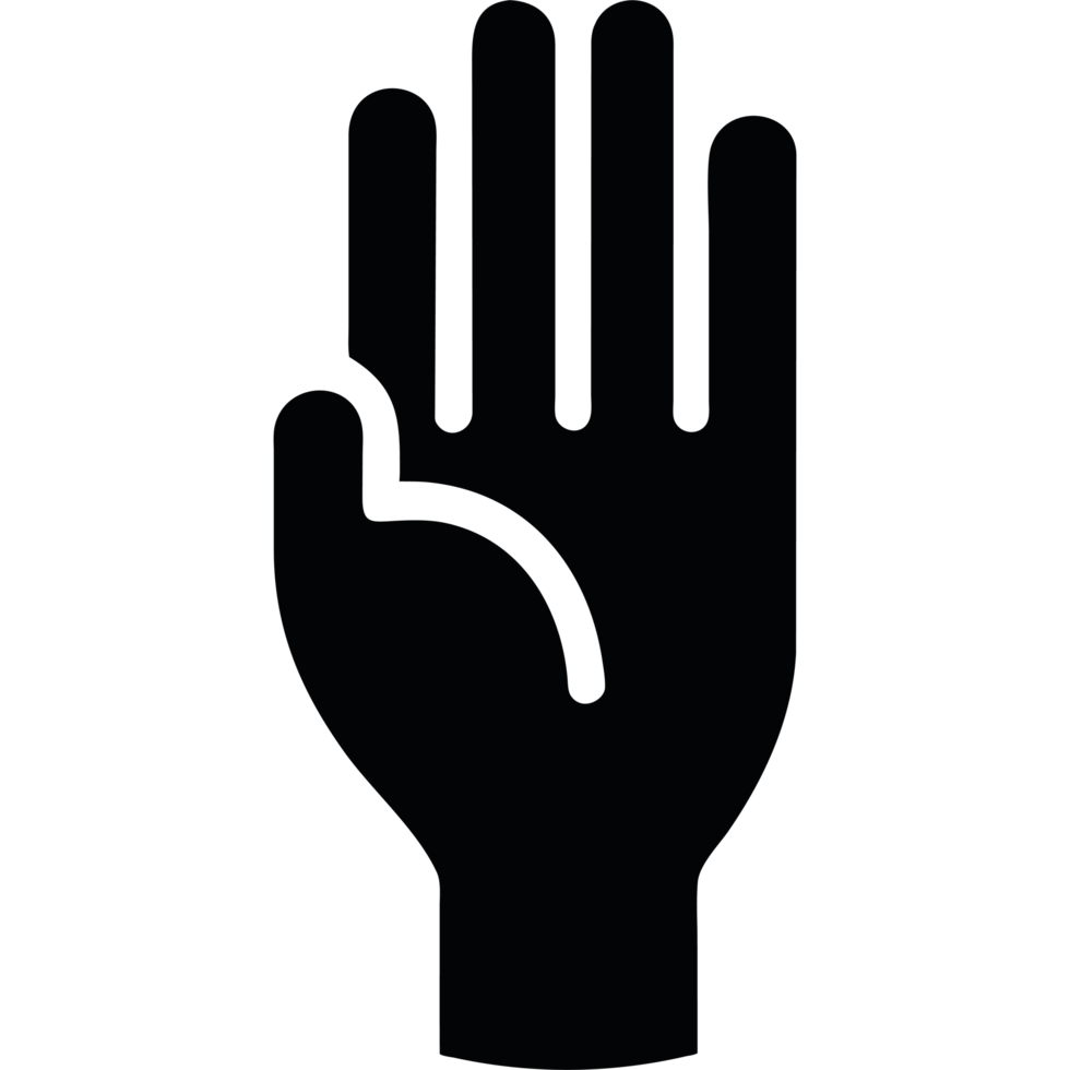 A black hand with a finger up in the air png