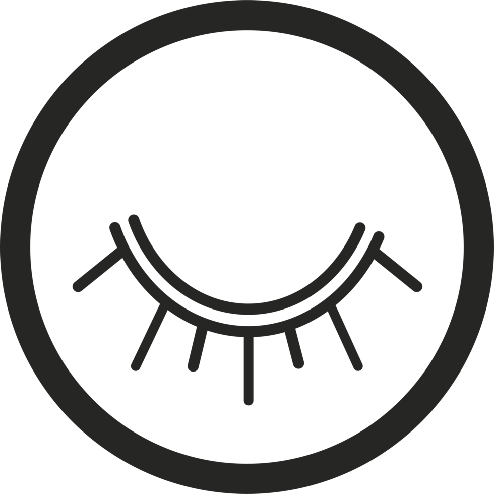 Eyelashes icon in black circle png