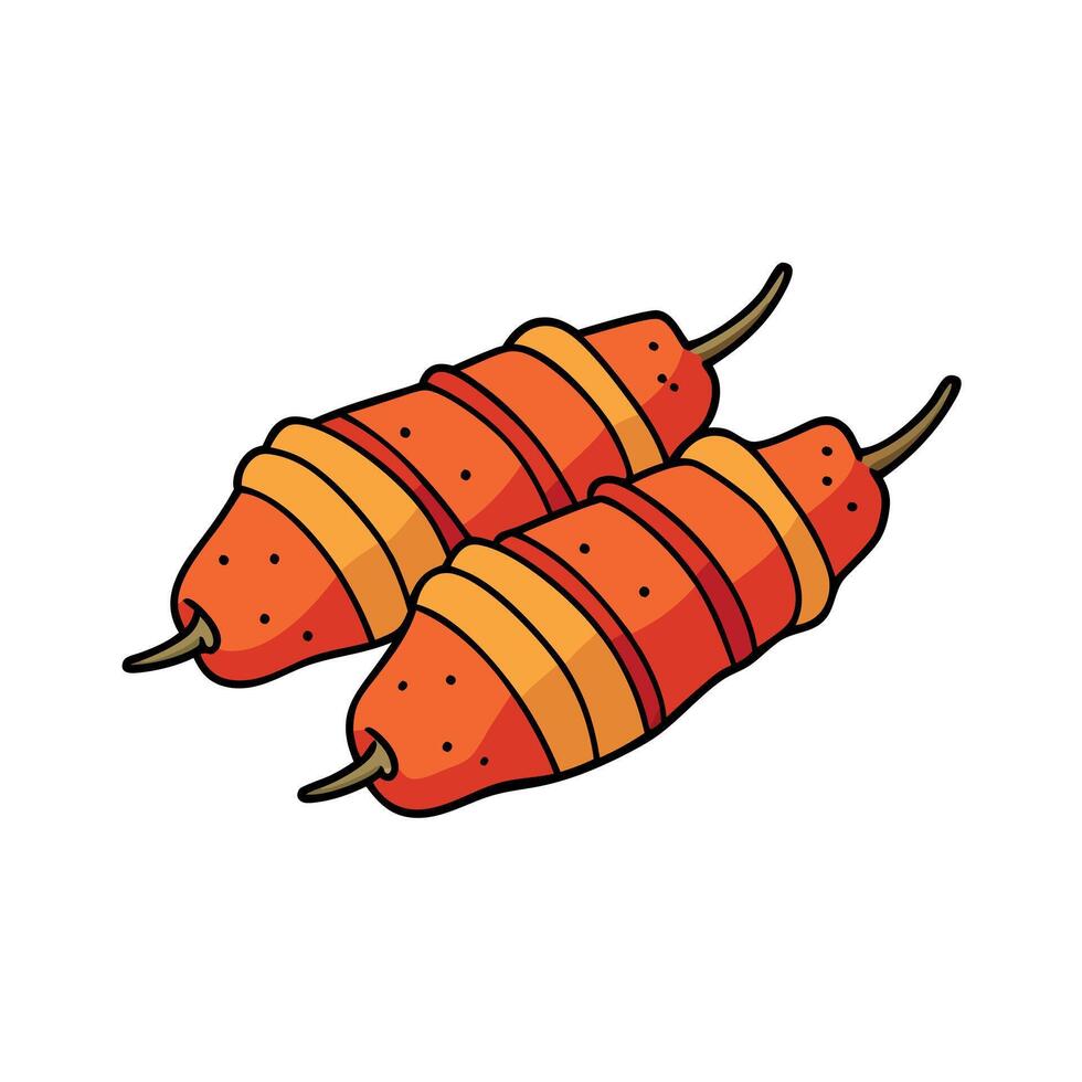 Bacon-wrapped jalapeno poppers vector