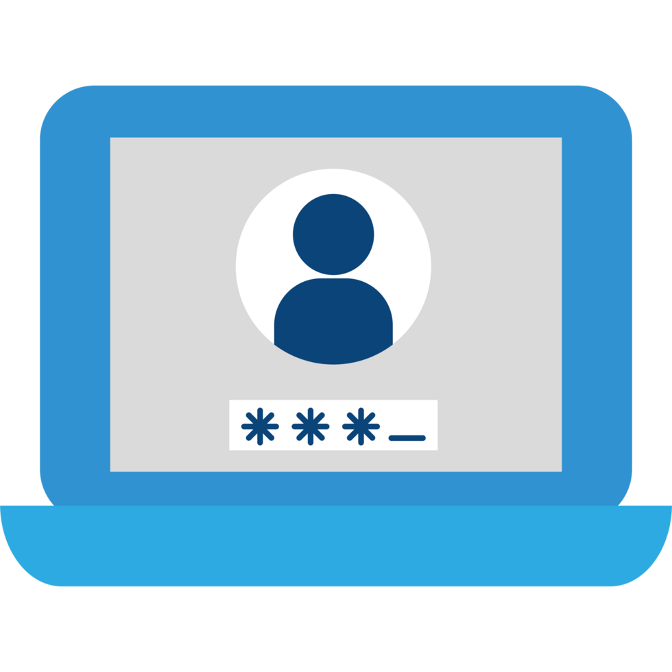 A laptop with a person on the screen png