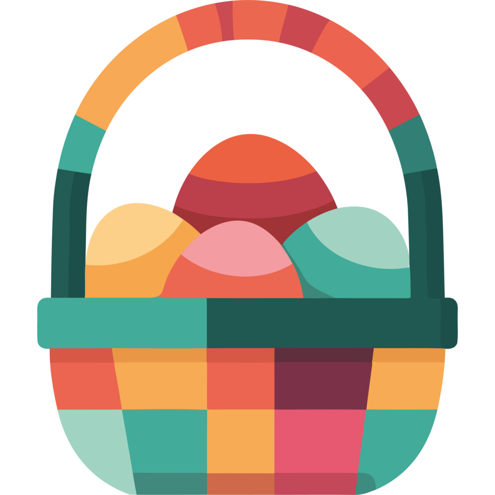 Easter basket with eggs in it png