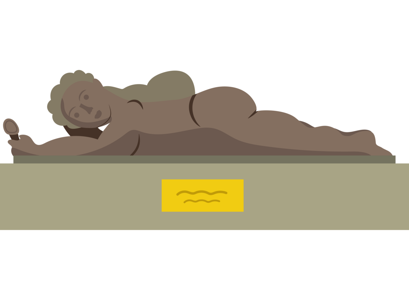 A statue of a woman laying on a bed png