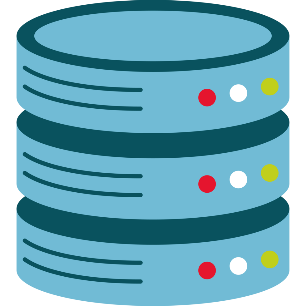 A stack of servers with red and green dots png