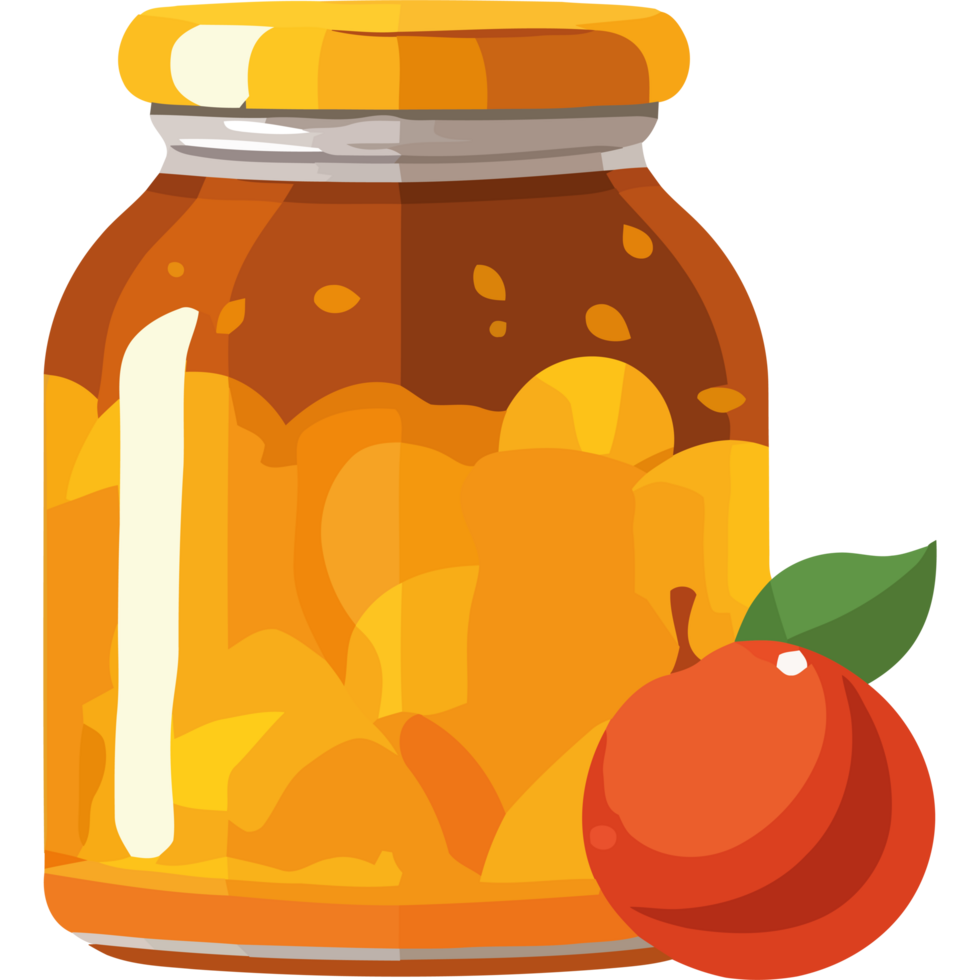 A jar of jam with an apple on top png