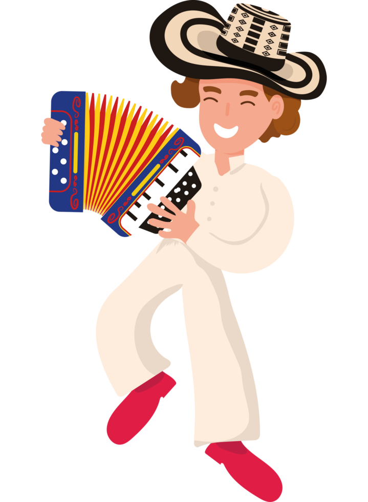 A cartoon man playing the accordion png