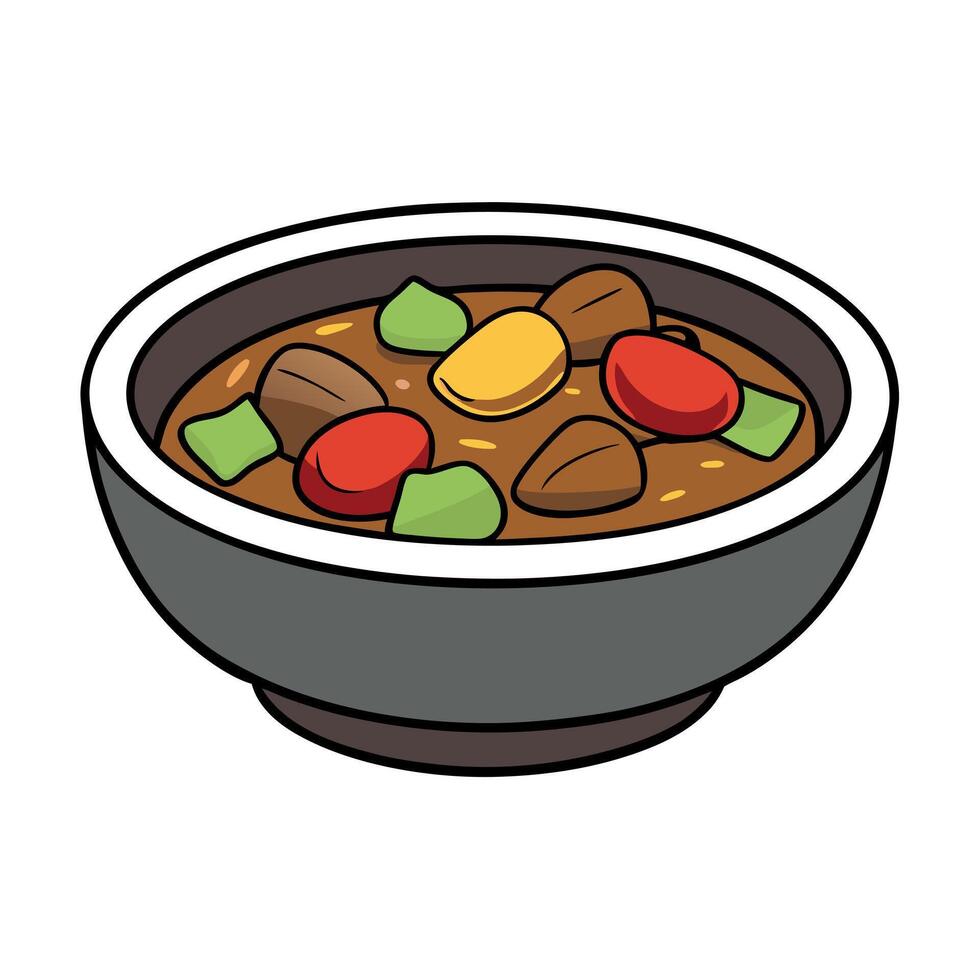 Beef stew with vegetables vector
