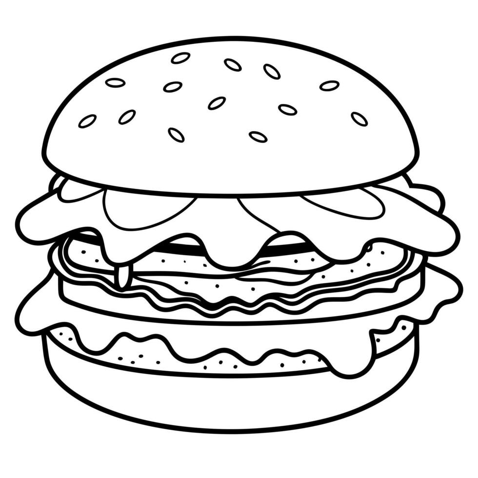 Bacon Cheeseburger with Avocado Creme vector