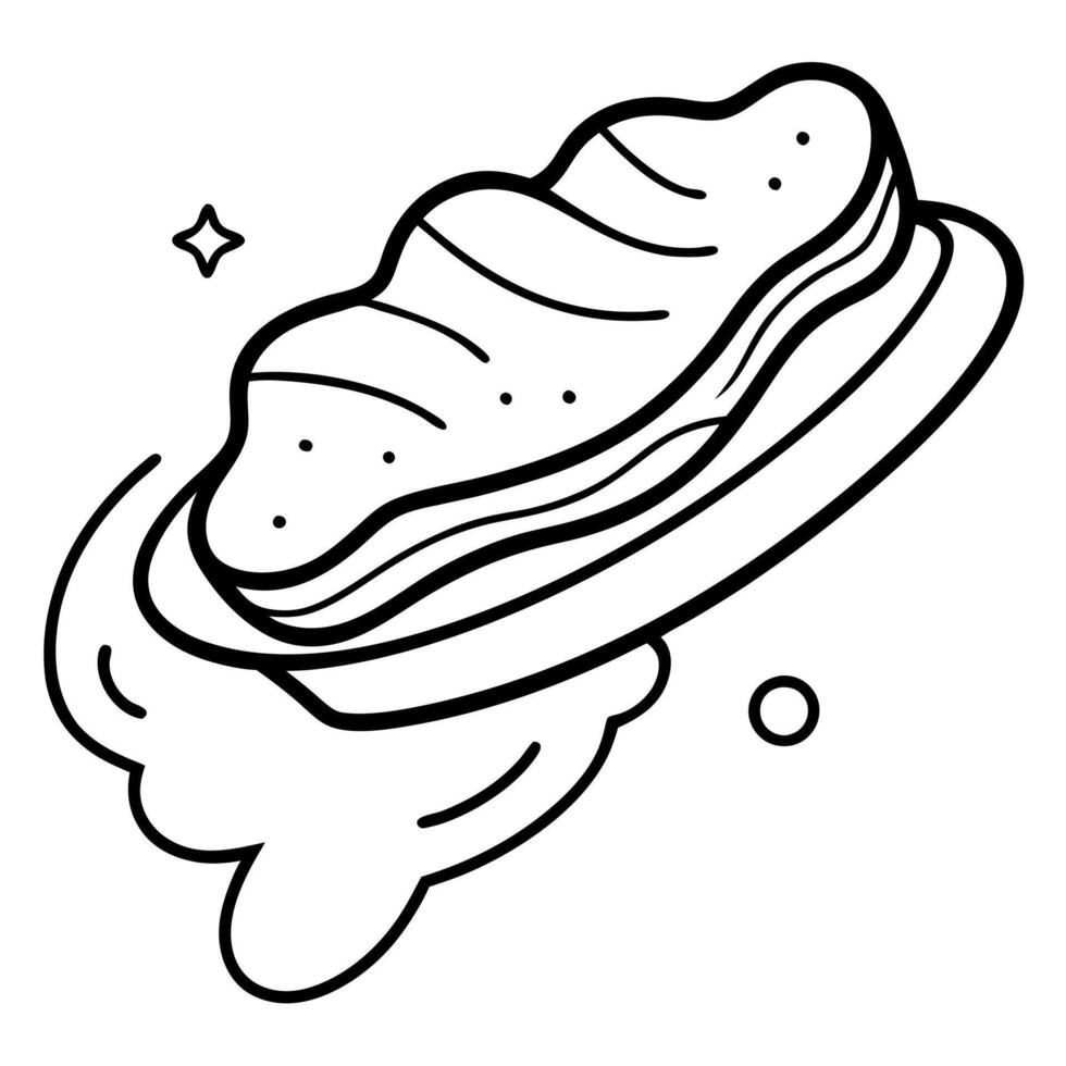 Beef steak flying the air. vector