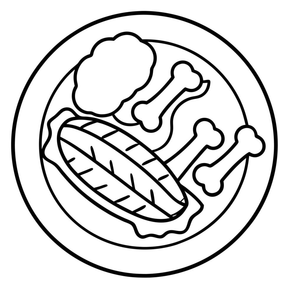 Ribs Steak Lamb with Bone vector
