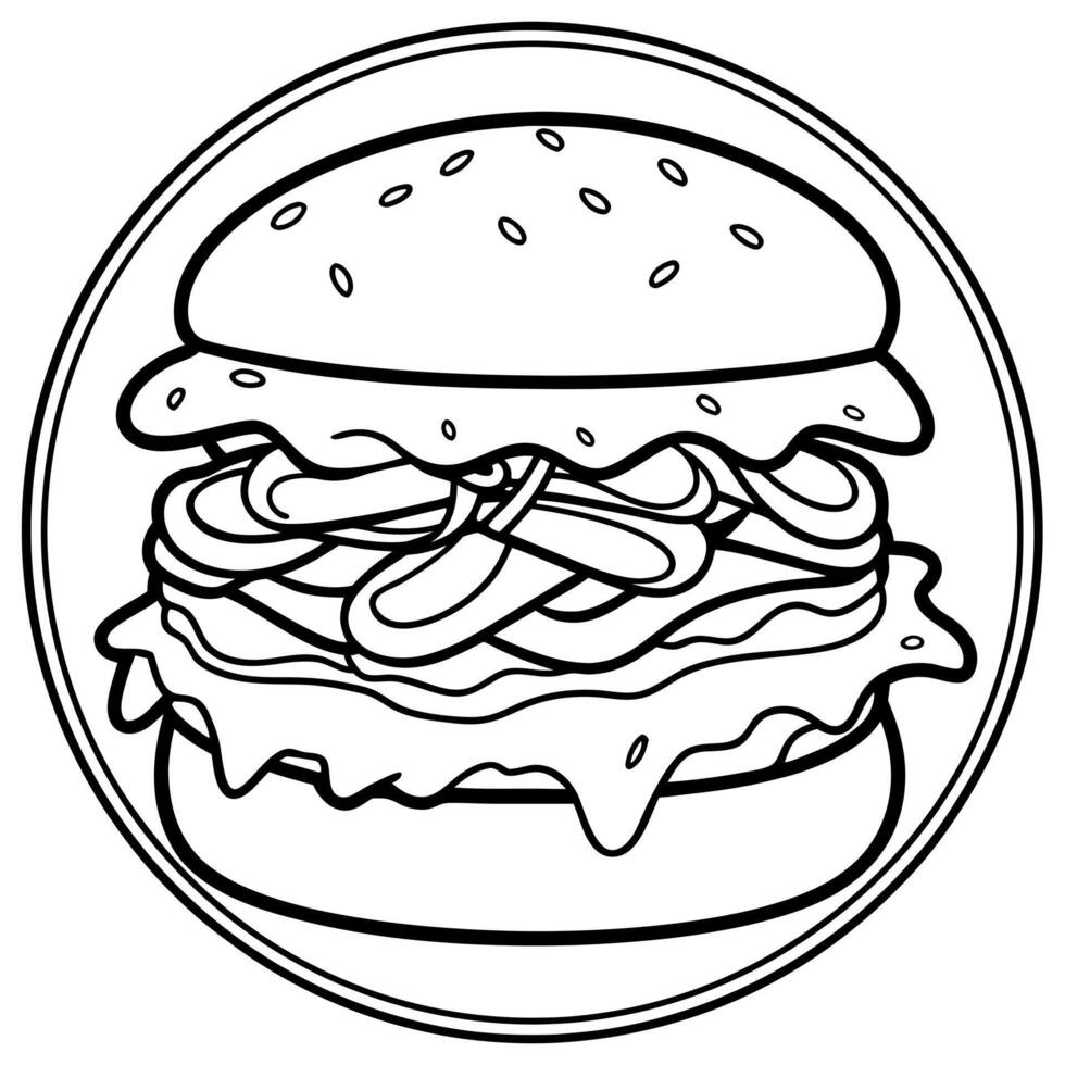 Gourmet double bacon smashed burger. vector