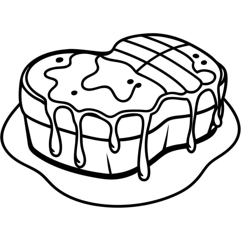 A juicy steak topped with sauce vector