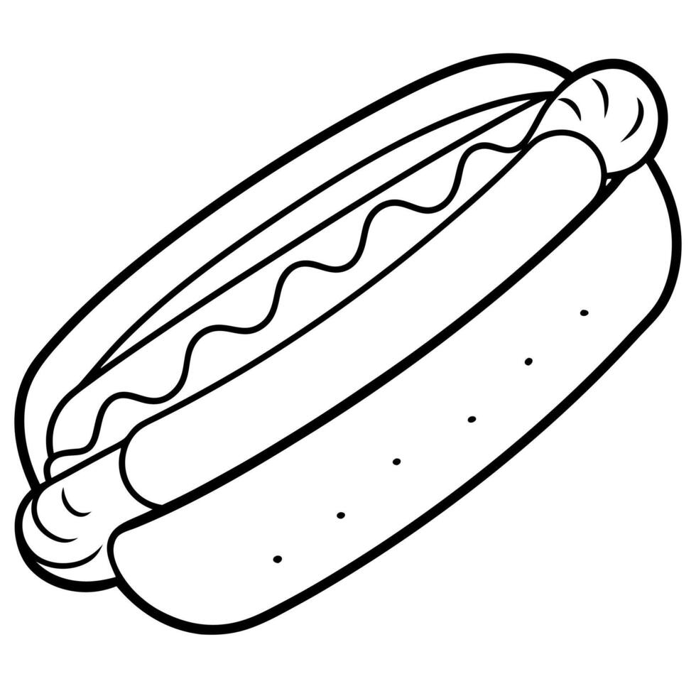 Hot dog with ketchup and mustard vector