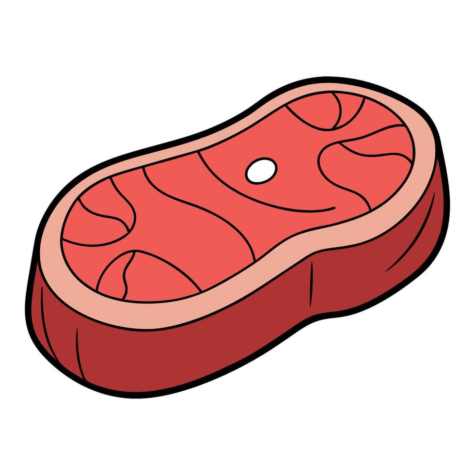 Delicious and juicy steak vector