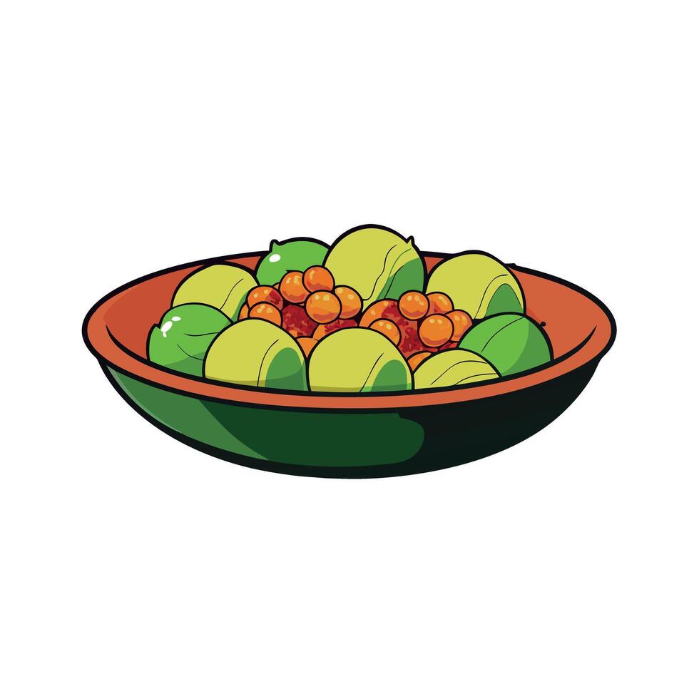 Brussels sprouts cooked with bacon vector