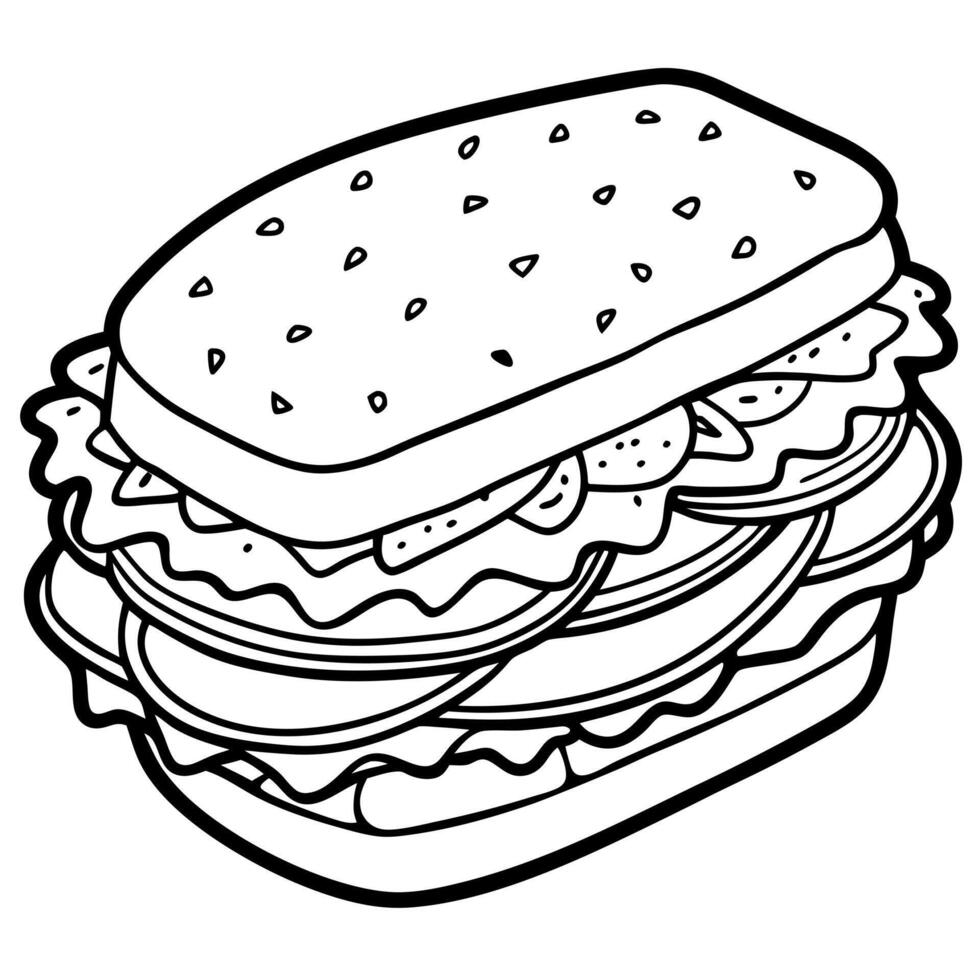 A close up of a sandwich vector