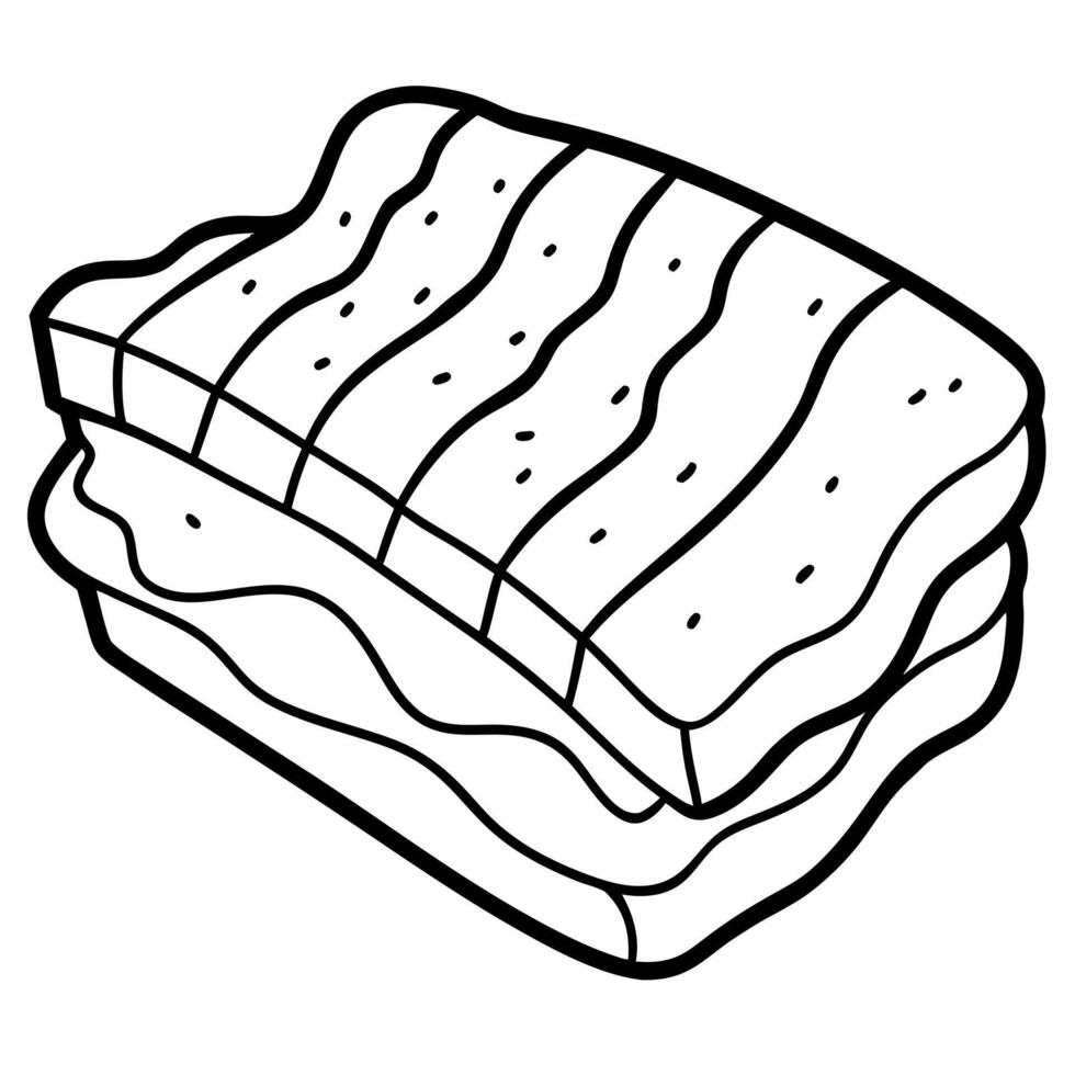 Close up of grilled pork belly meat vector