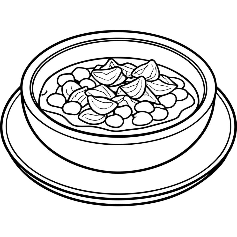 Oxtail Stew On White Plate vector