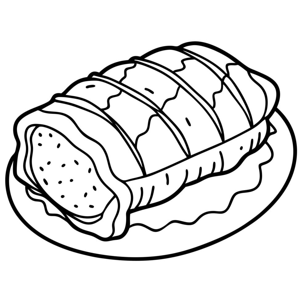 Delicious beef wellington vector