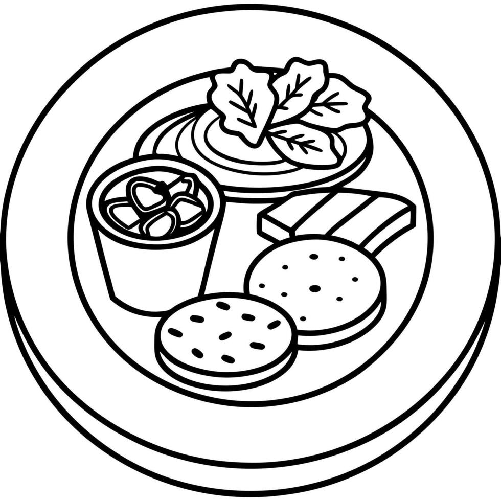 A delicious plate of breakfast food vector