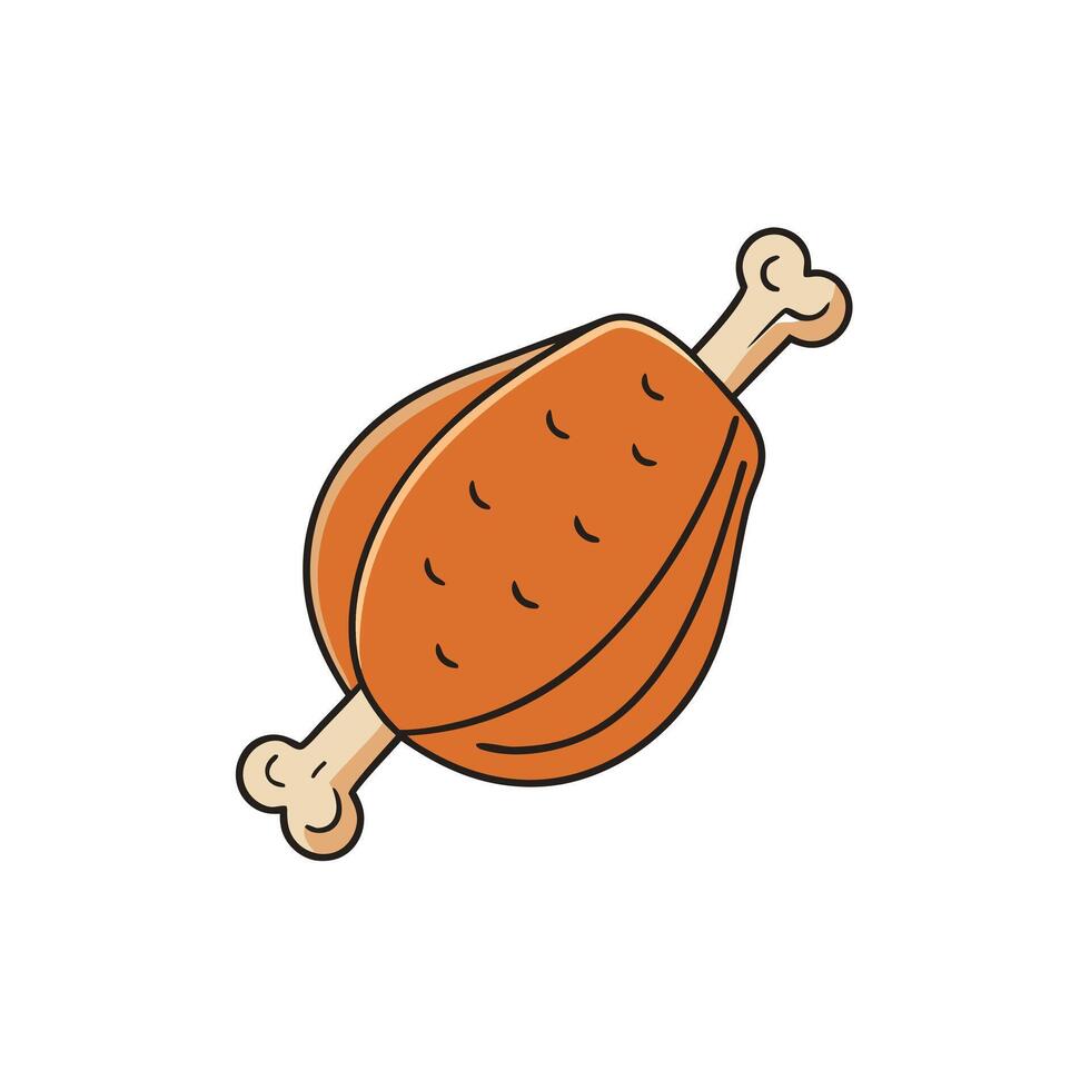 Grilled chicken meat vector