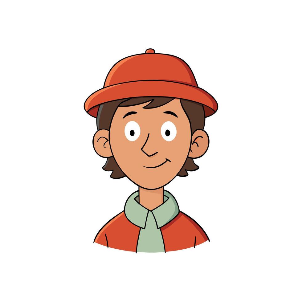 Close up of a person with a hat vector