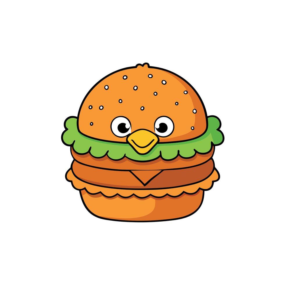 A crispy chicken burger vector