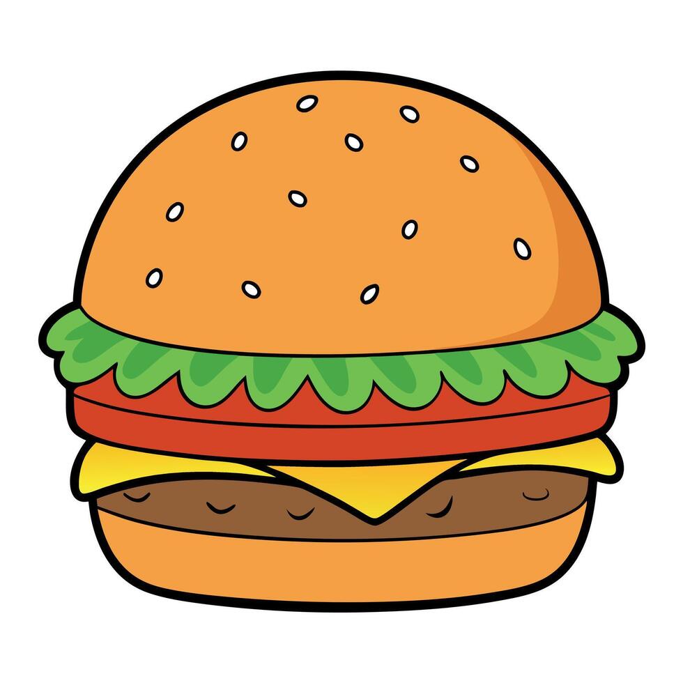 Close-Up of a Delicious Hamburger vector