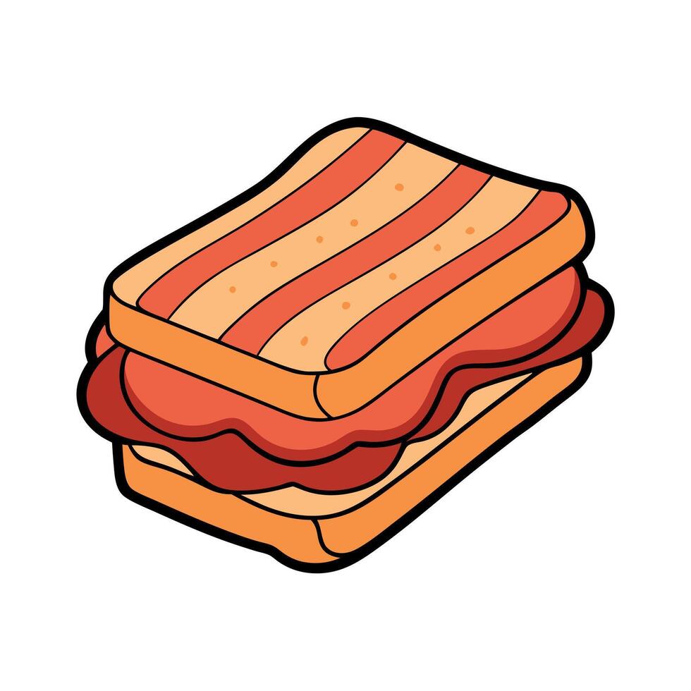 Grilled Bacon Sandwich vector