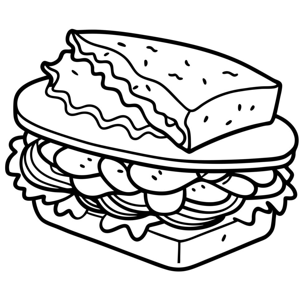 Bacon lettuce tomato ham sandwich vector