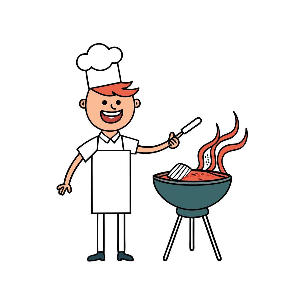 Bacon Cooking on Grill vector
