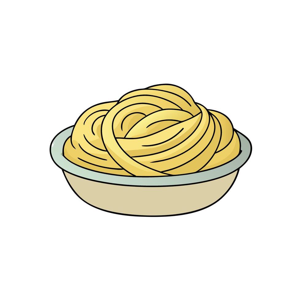 Fettuccine Alfredo isolated on white vector