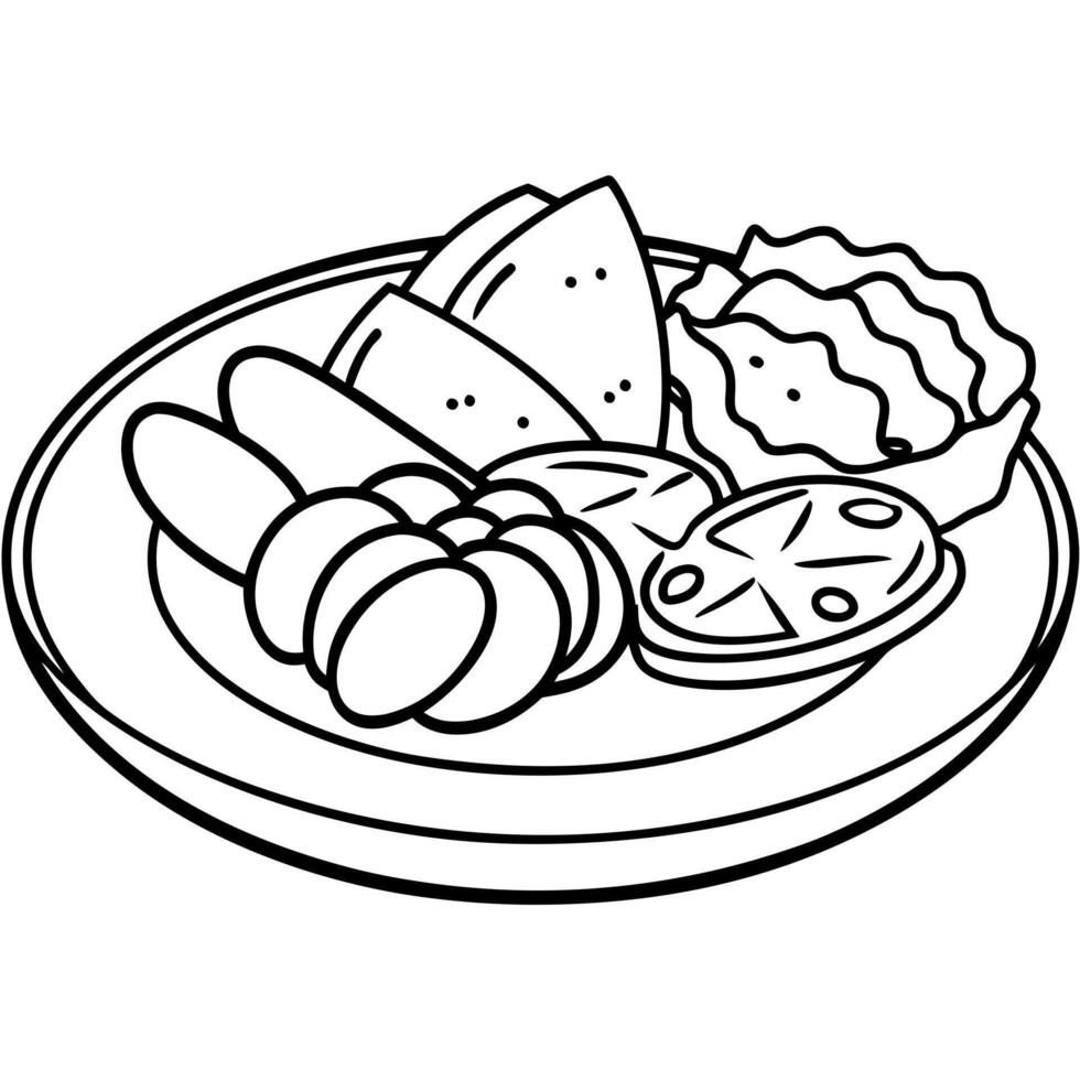 A platter of meat and cheese vector