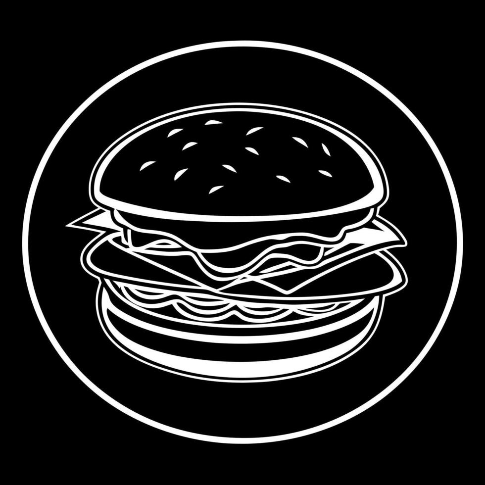 Exquisitely crafted gourmet burger on a dark. elegant background. The composition should accentuate vector