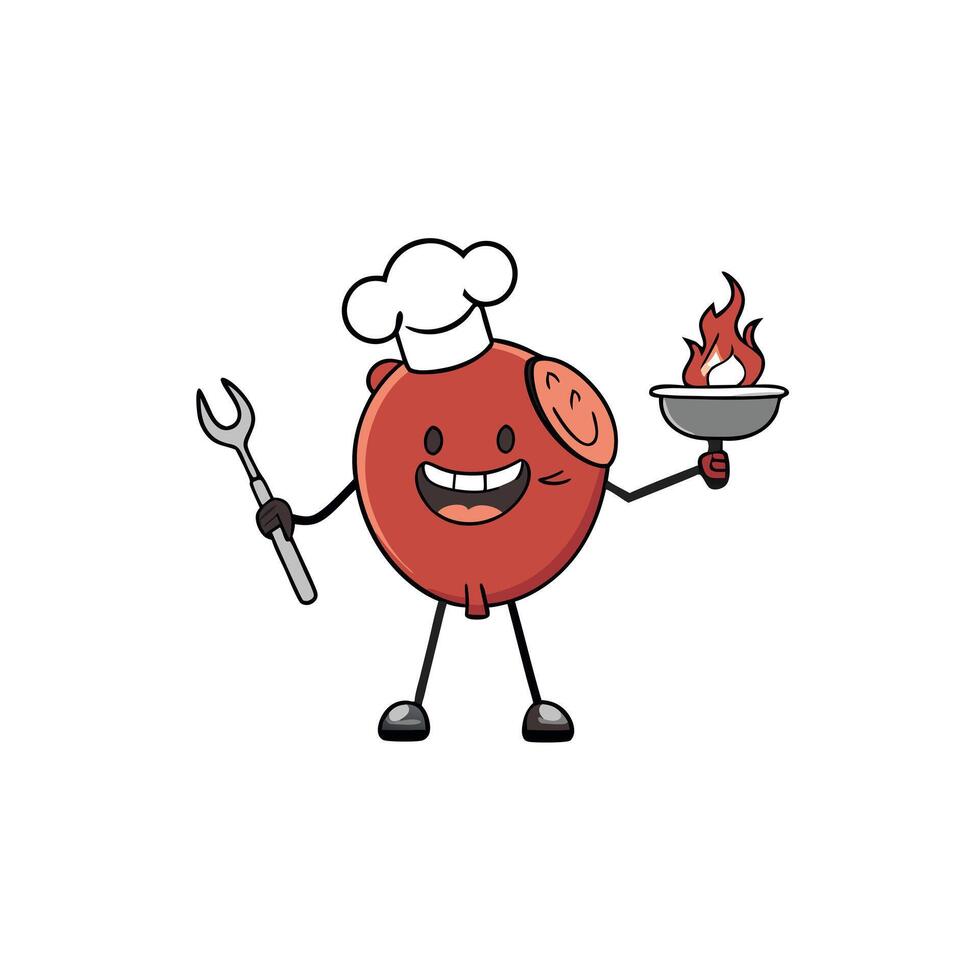 Beef grill steak as Advent creation vector