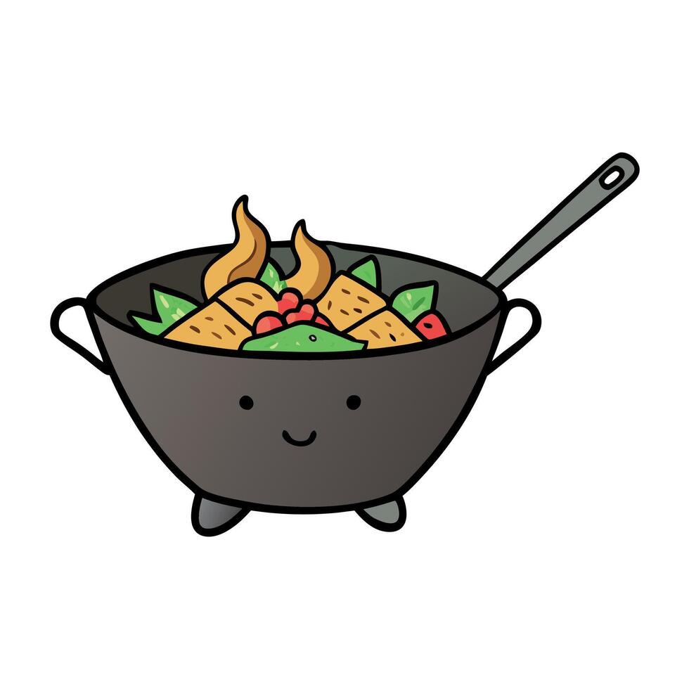 Vegetarian wok stir fry vector