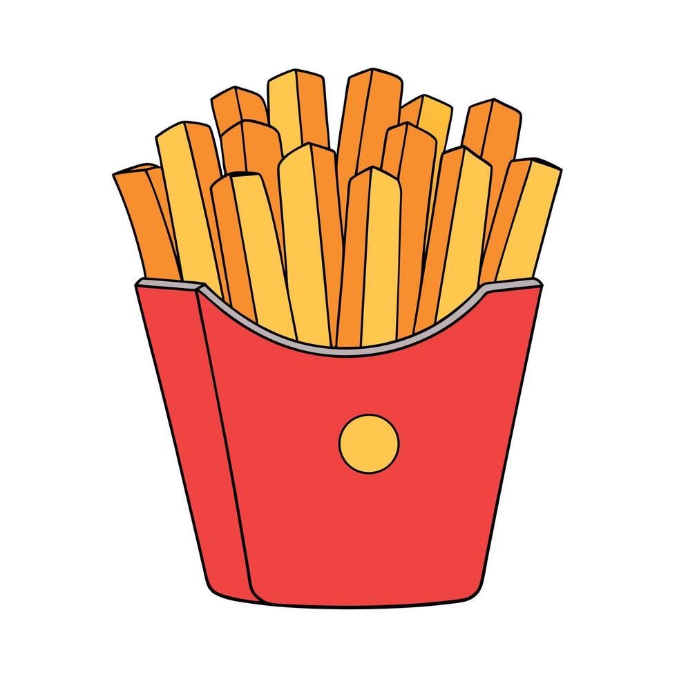 Deep fried french fries vector