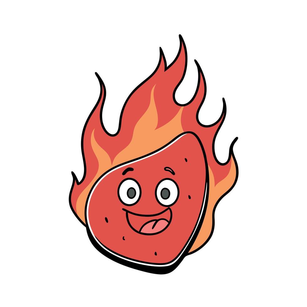 Steak fire background vector