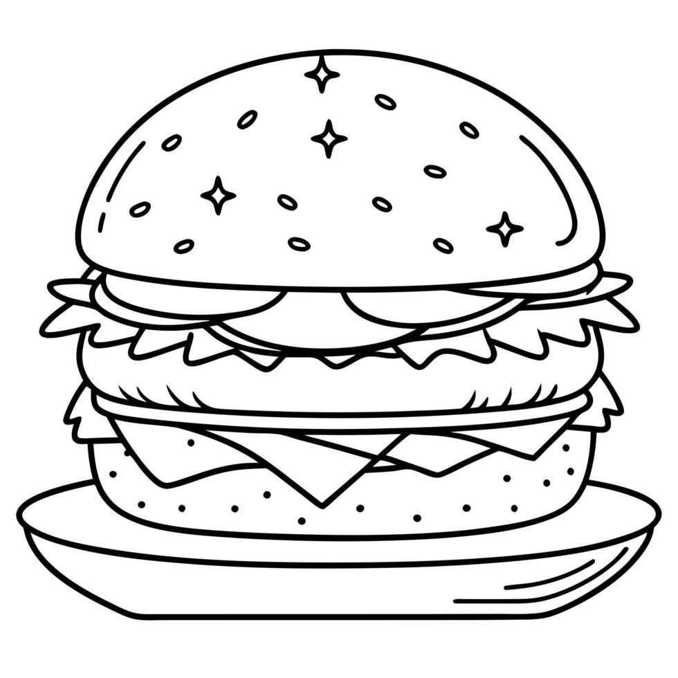 Vegan burger on wooden table vector