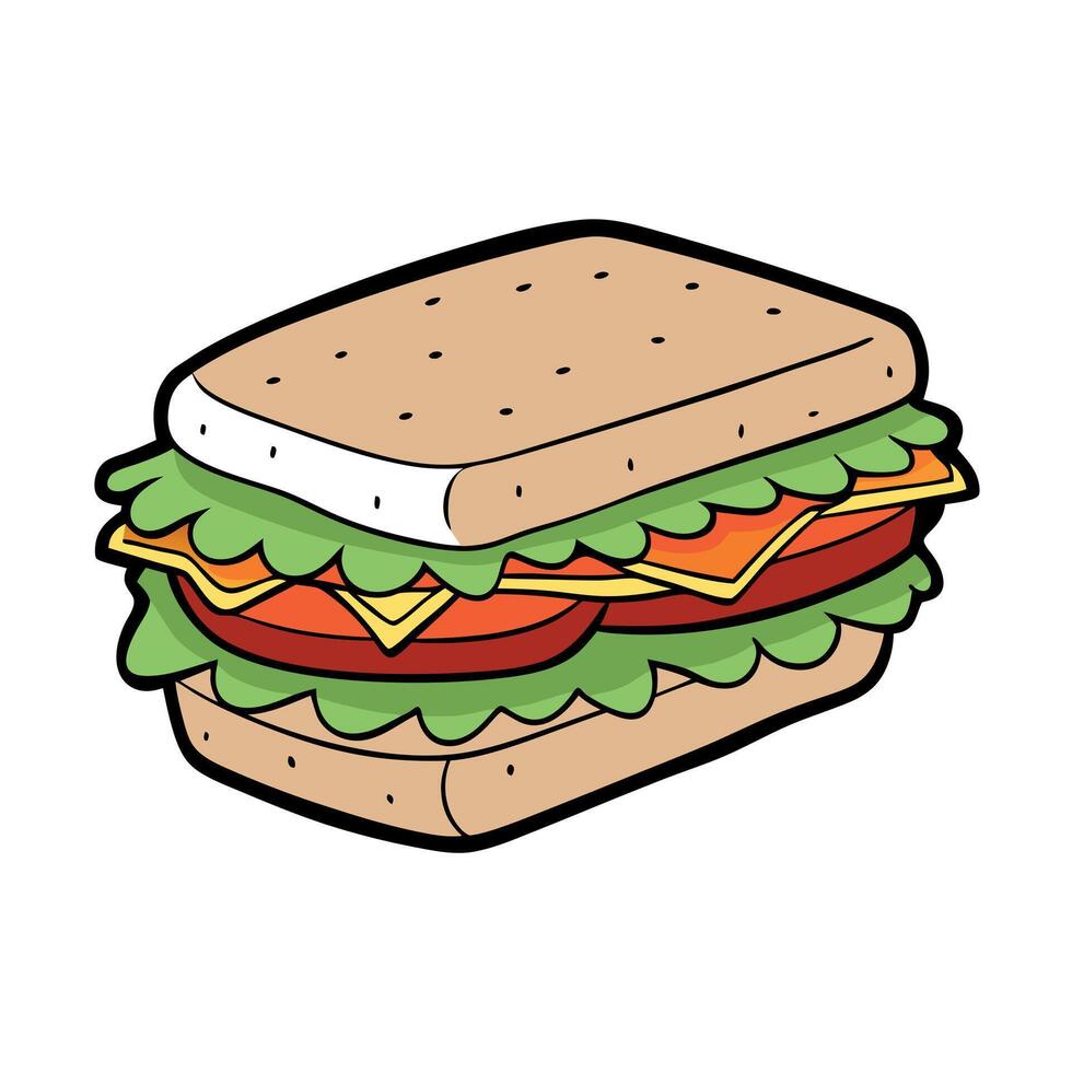 Gourmet sandwich ingredient vector